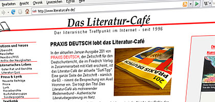 Screenshot von www.literaturcafe.de